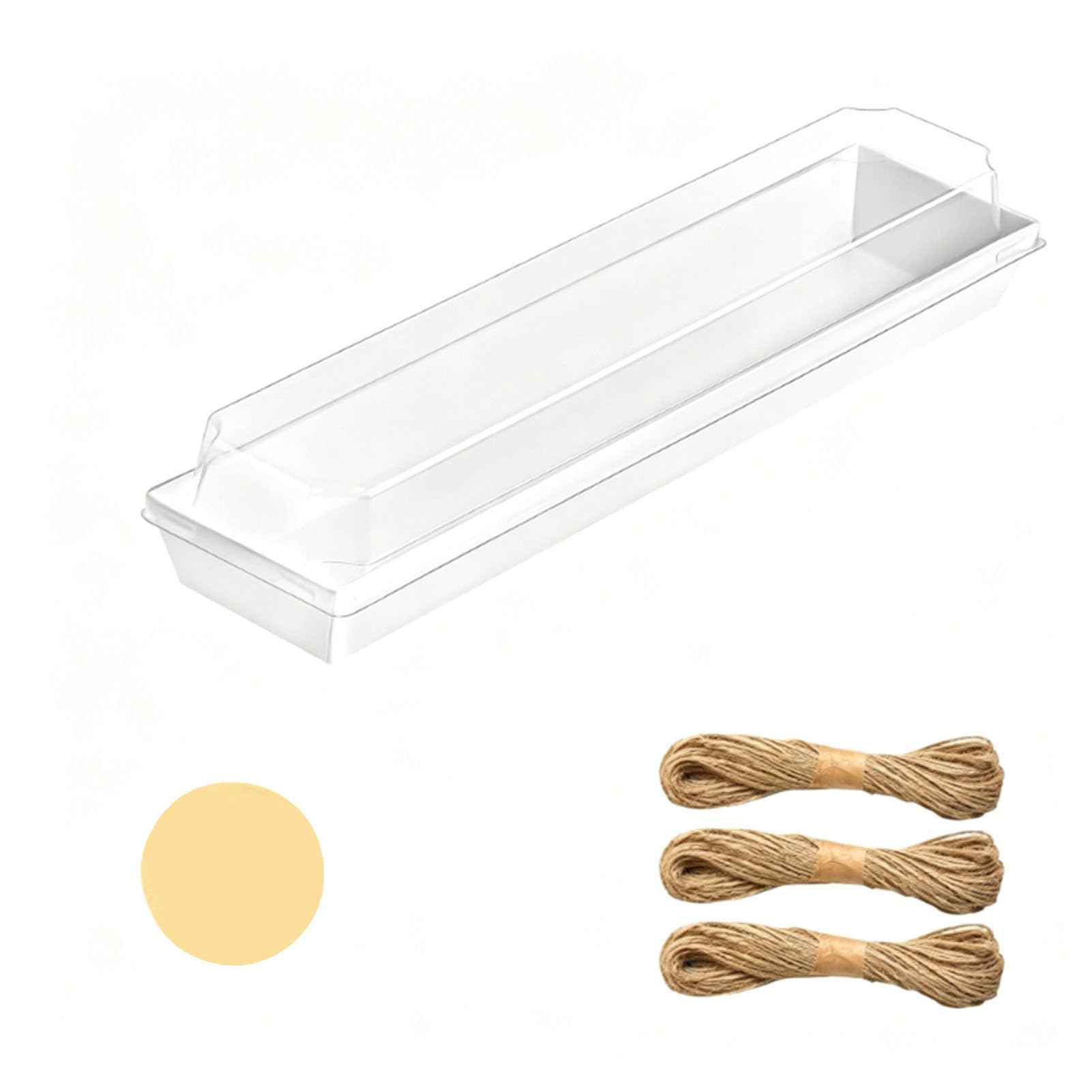 GOWENIC 50 Cajas de Golosinas con Tapas Transparentes | Recipientes de Papel para Postres, Fresas y Trufas con Chocolate (WHITE 28 * 5,3 * 5cm)