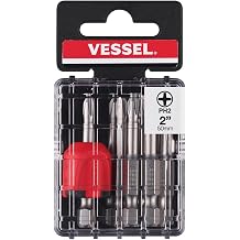 VESSEL Neck Torsion Power Bits +2x50 2" 10pcs with Mag Enhancer Tic Tac MGEPH250P10T