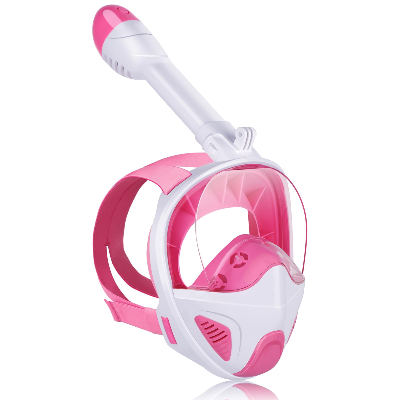 AnSunSnorkel Mask Full Face, Snorkeling Gear for Adults with Latest Safety Breathing System and Dry Top System, 180° Panoramic View Snorkeling Mask with Soft Silicone Anti-Fog Anti-Leak (L/XL)