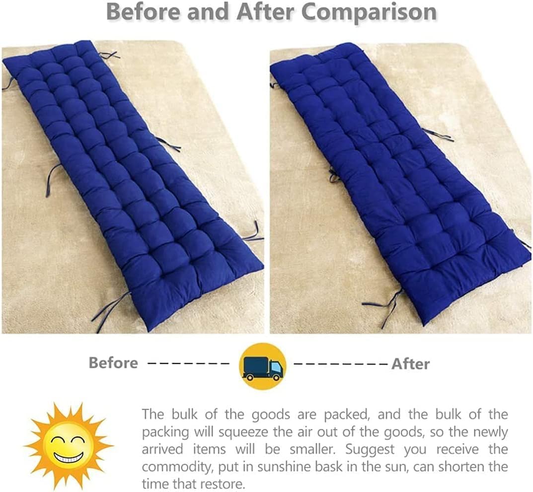 快適なコットンベンチクッション 厚さ8cm 暖かい屋外用クッション 家庭用ガーデンスイングパティオ用 - ロングブラックシートパッド