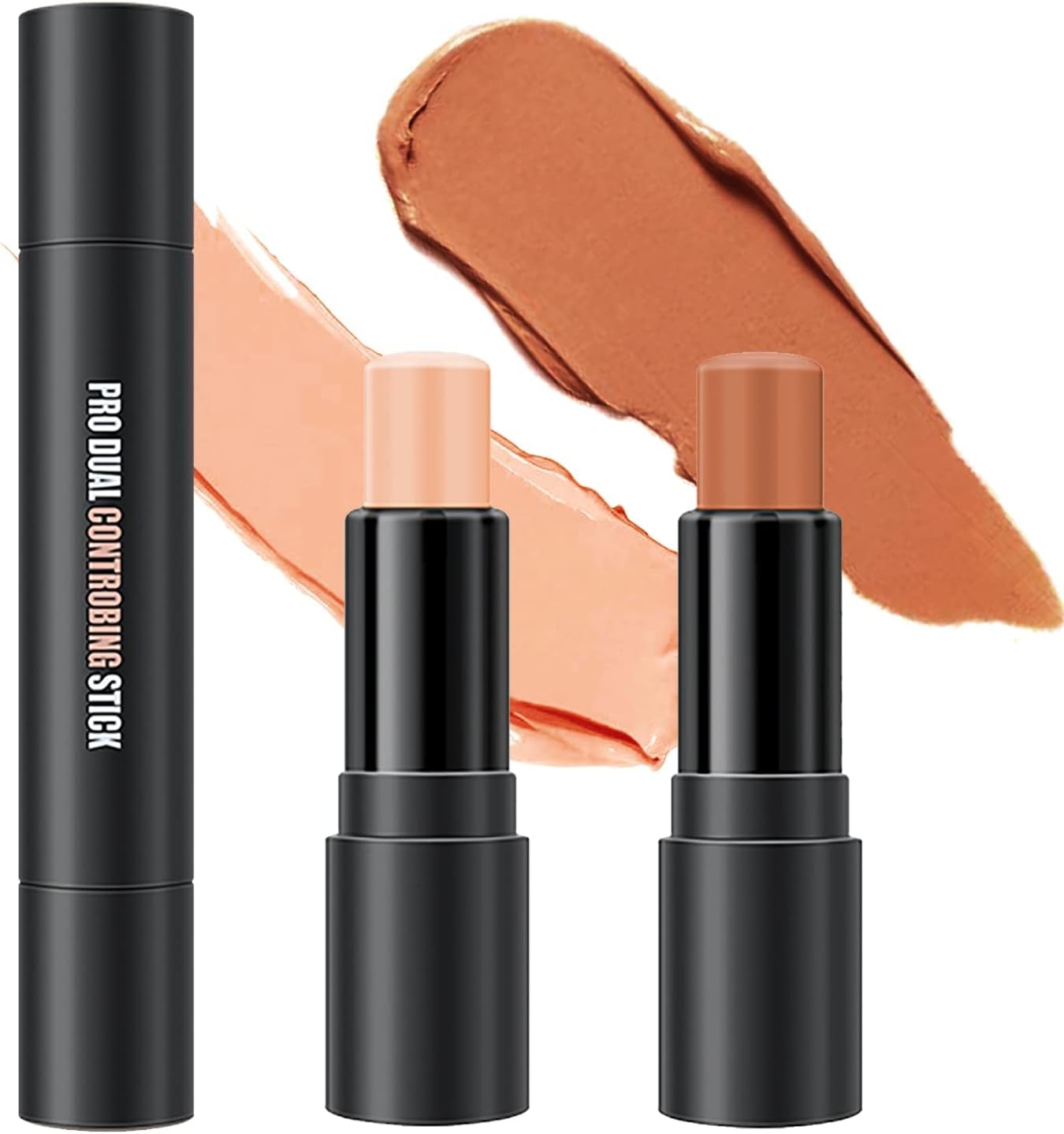 YINGEE Dual-Ended Contour Stick Face Lips Concealer Creamy Texture Highlight Contour Pen Makeup Highlighter Stick On-the-Go (02)