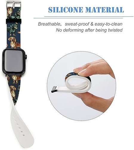 Vista 212 de Correa de reloj de silicona suave compatible con Iwatch Correa deportiva para hombres/unisex/jóvenes compatible con Iwatch Series