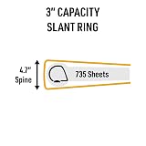 Avery UltraDuty SDS Binder, 3" Slant Rings, 1 Yellow/Red Binder – view 6