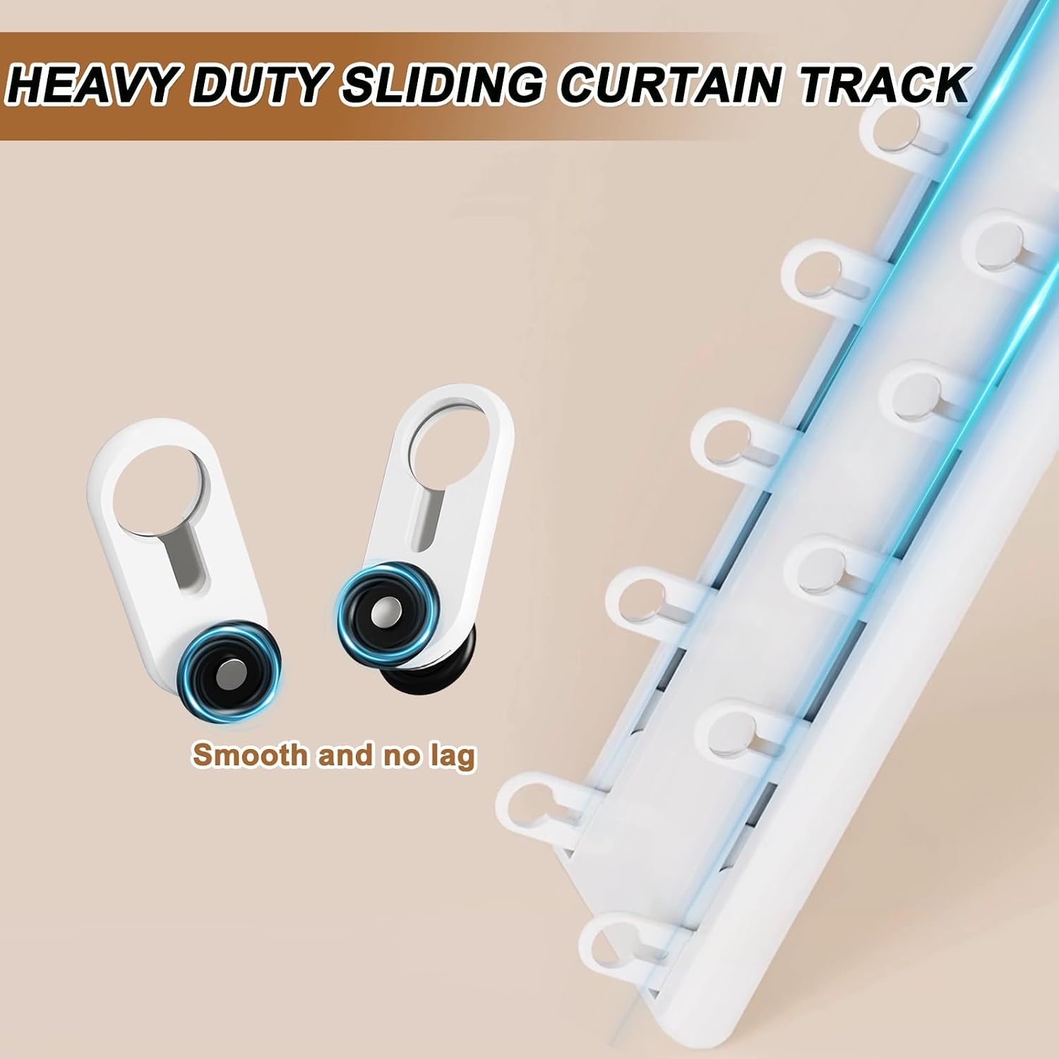 Heavy-Duty Double Curtain Rod, 2.9m Ceiling Track Kit for Indoor Windows, Adjustable 1-6m Length, Easy Installation, Ideal for Modern Home Decor, Gray