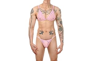 Seductive Crossdresser's Dream: Men's Sissy Bikini Floral Lace Lingerie