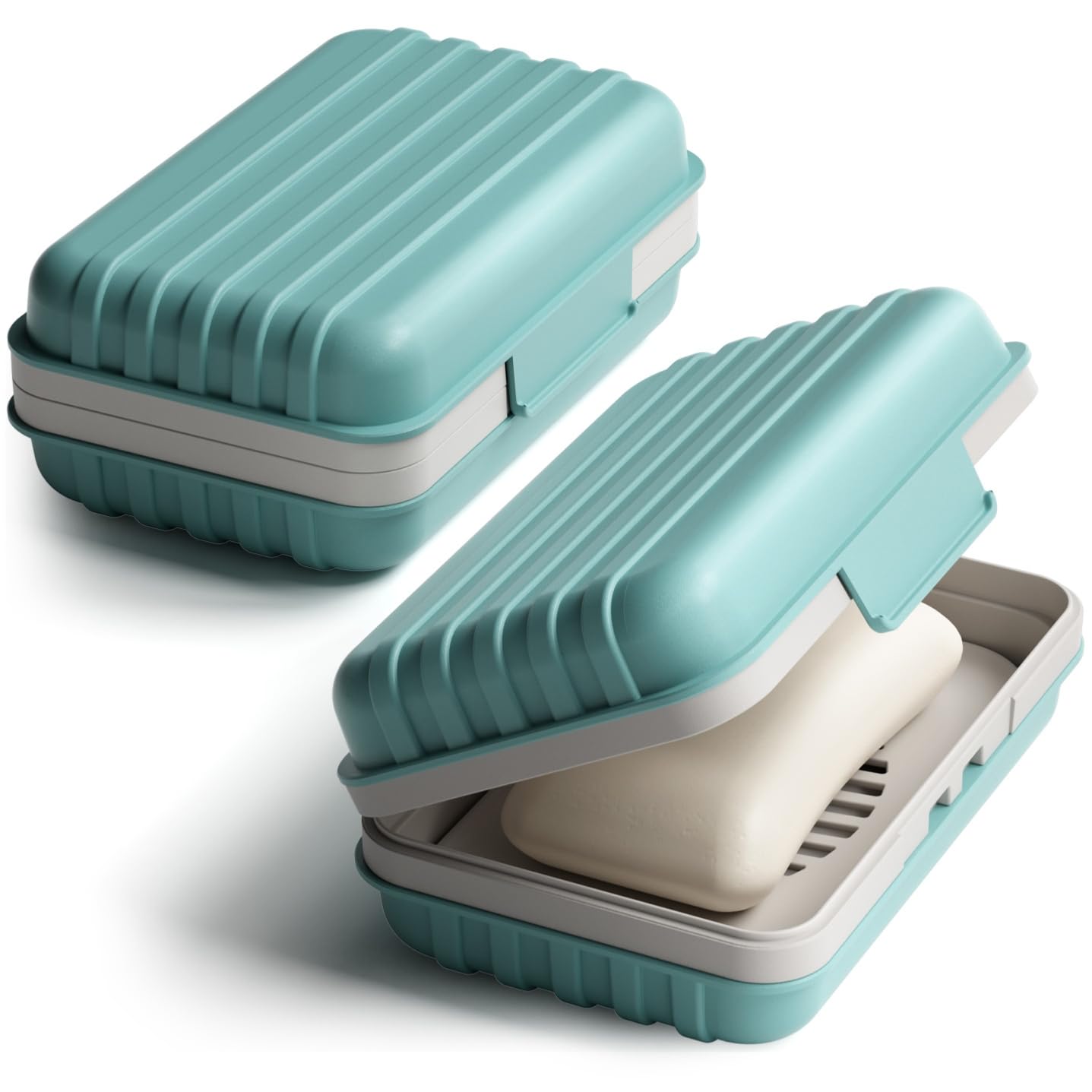 Blue Leakproof Bar Soap Holder with Lid, 1 Pack Travel Soap Case O994409