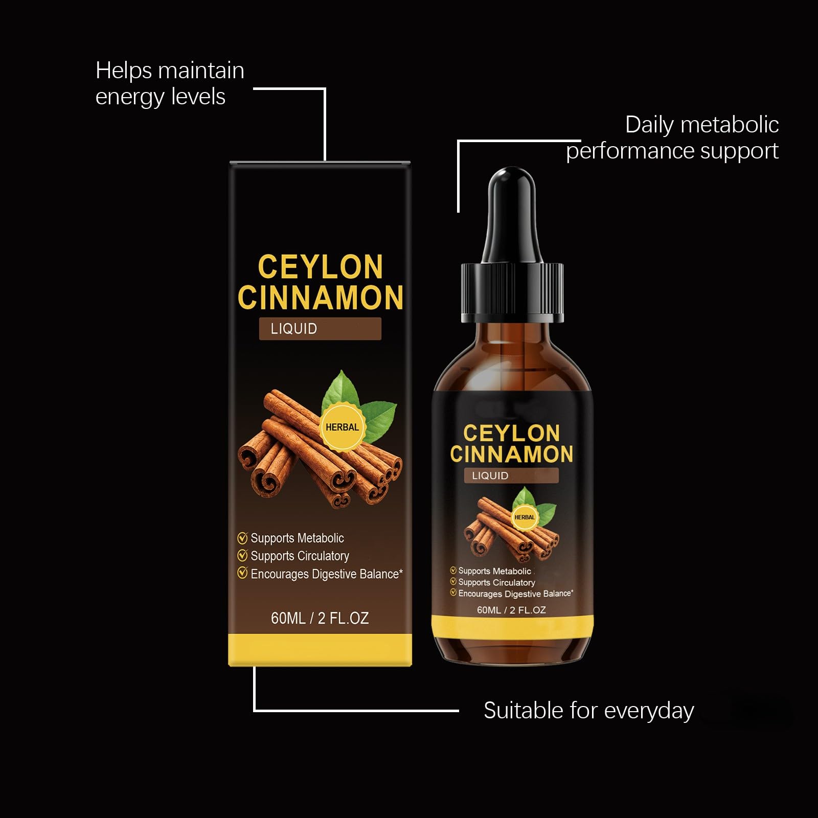 Canela de Ceilán líquida - Apoyo al sistema inmunitario - 2 onzas líquidas