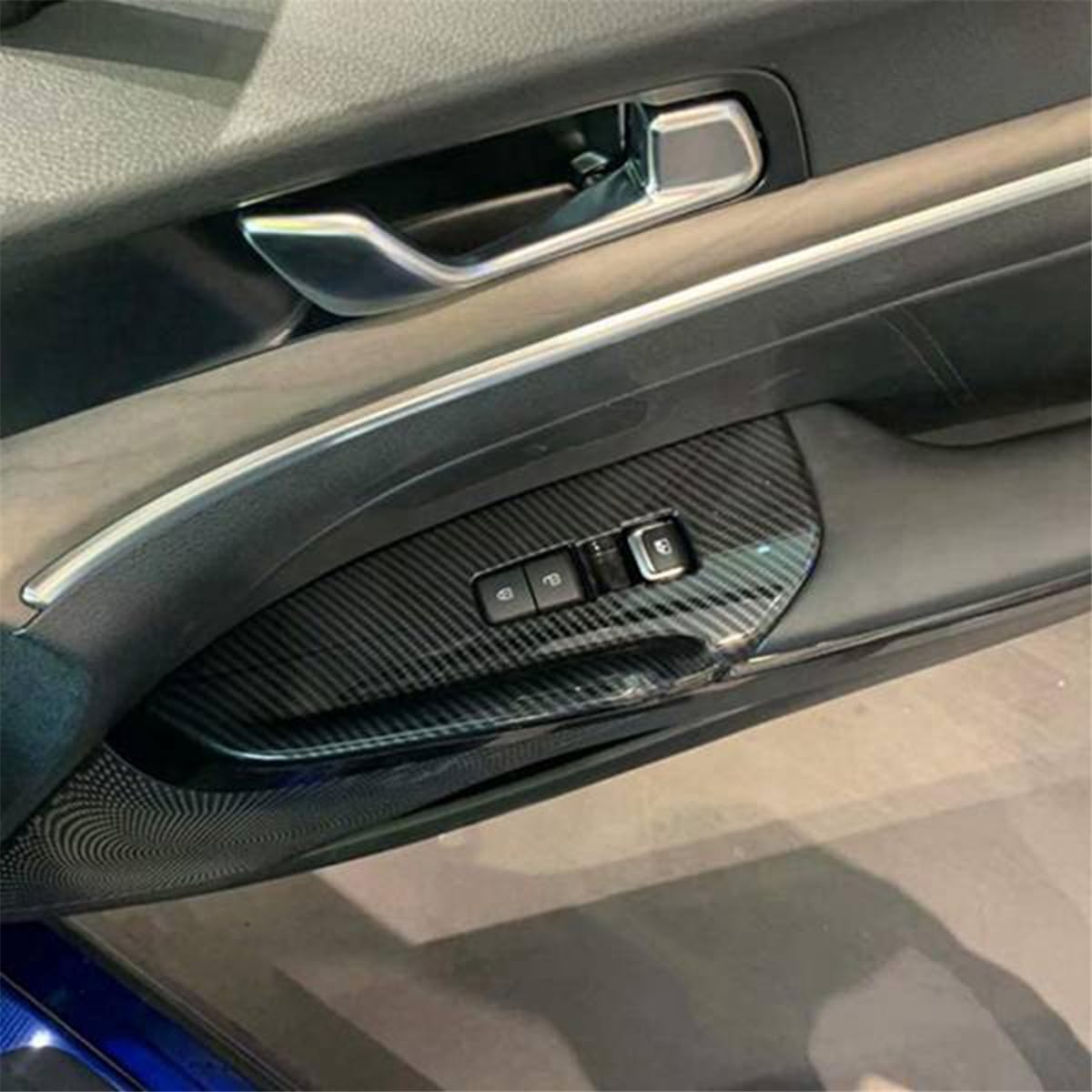 4Pcs/Set Car Door Armrest Cover Panel Compatible with Kia K5 Optima 2020-2024 Window Glass Lift Switch Button Trim Frame A