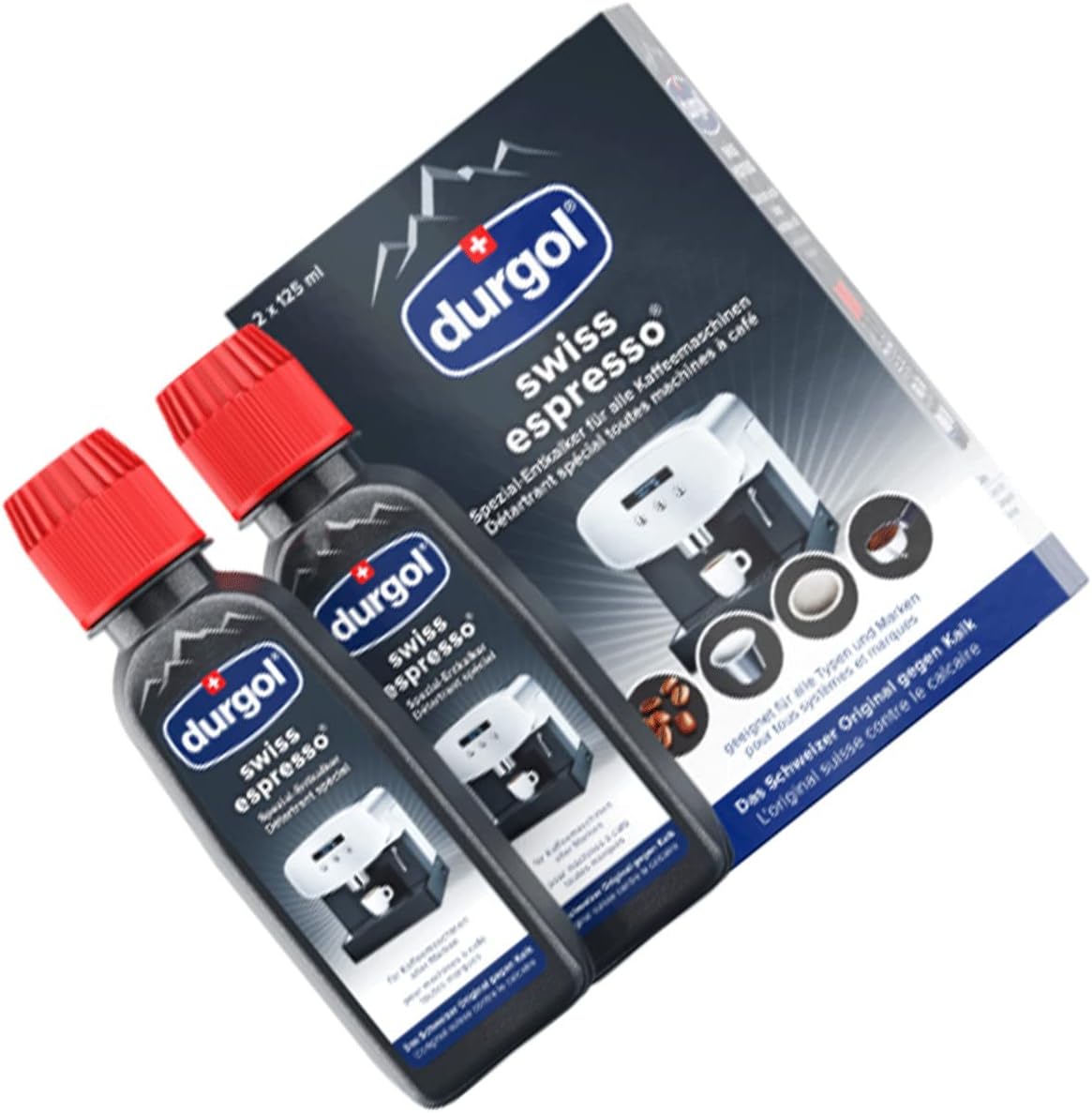 Swiss Espresso Machine Decalcifier Solution Set of 2