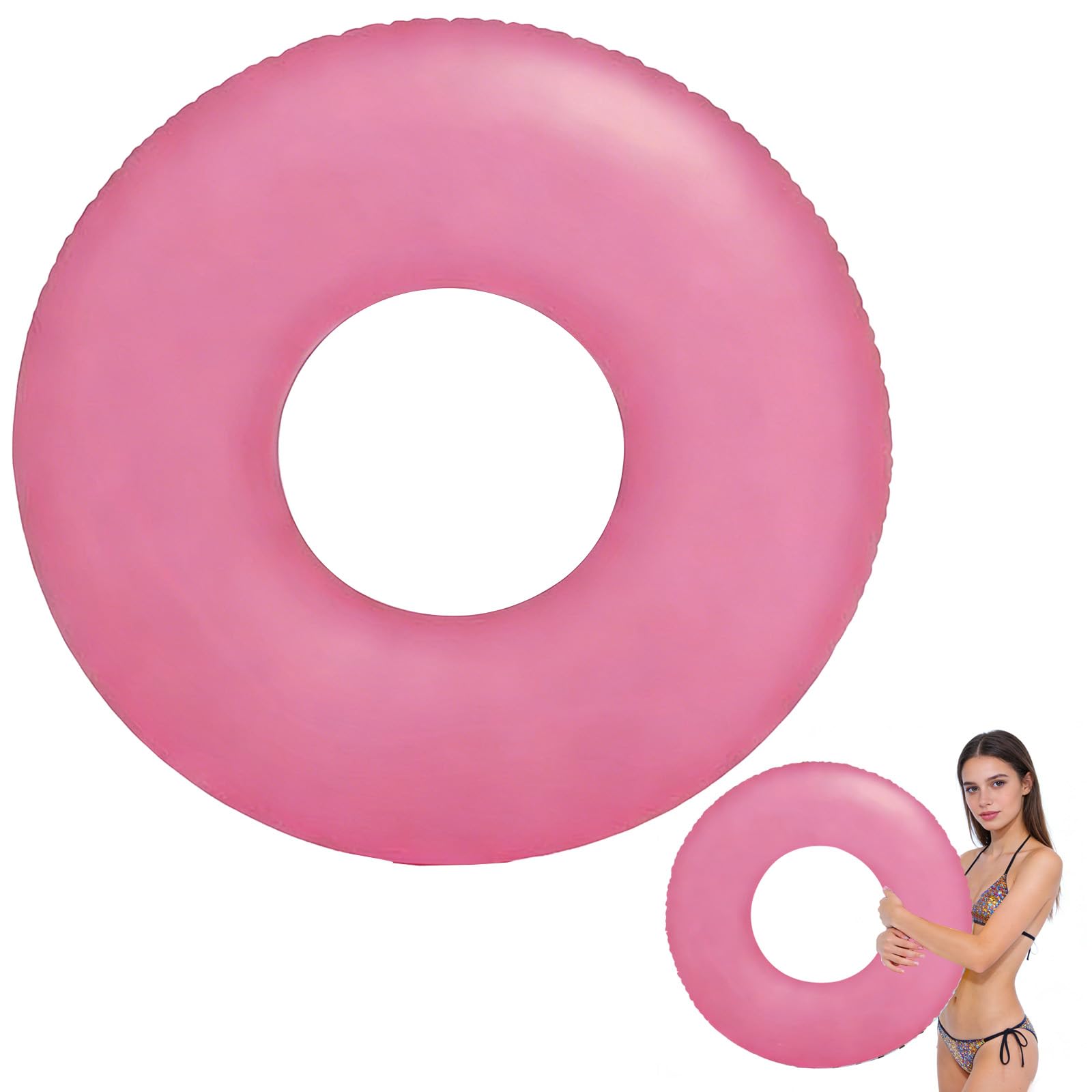 Pink Swimming Ring Inflatable Rubber Rings for Kids Adult,90cm Inflatable Pool Ring Floaties Swim Rings Water Float Inflatables Pool Float for Boys Girl Teenager Men Women Beach Summer Water Party