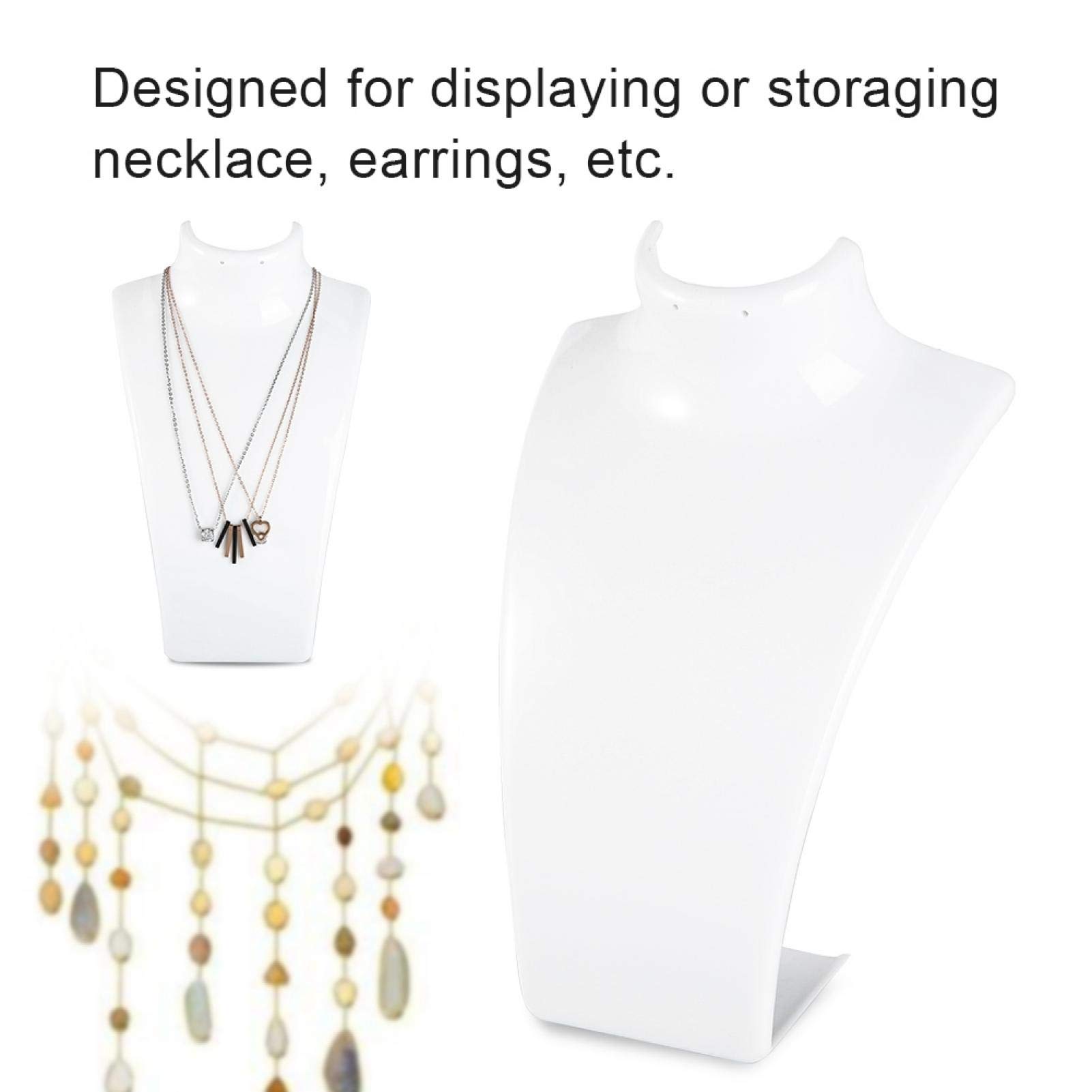 Xinde Necklace Holder, Jewelry Display Rack, Beautiful and Practical Mannequin Bust Stand Three-Dimensional Display Jewelry for Necklace Chains for Earring(white)