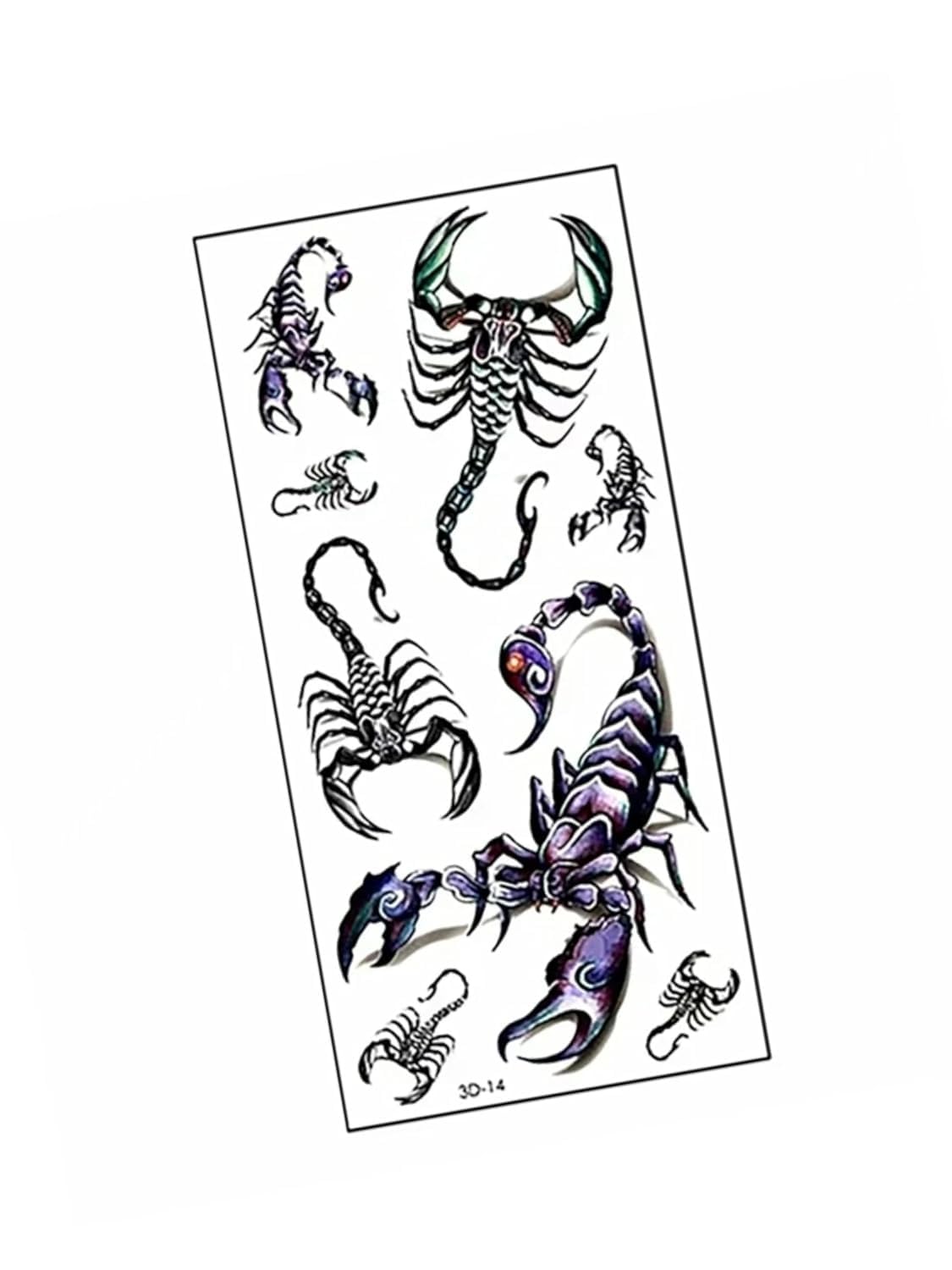2Pcs 3D Scorpion Temporary Tattoos,Makeup Body,Temporary Tattoos Stickers,Fashionable Fake Tattoos,Removable Waterproof Body Art,Tattoo Stickers for Men Women(Scorpion) Personal Care