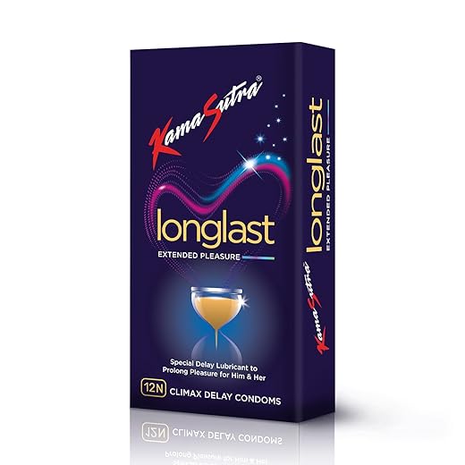 KamaSutra Long Last Extended Pleasure Cilmax Delaying Dotted Condoms 12'S Pack by KamaSutra(Ship from India)