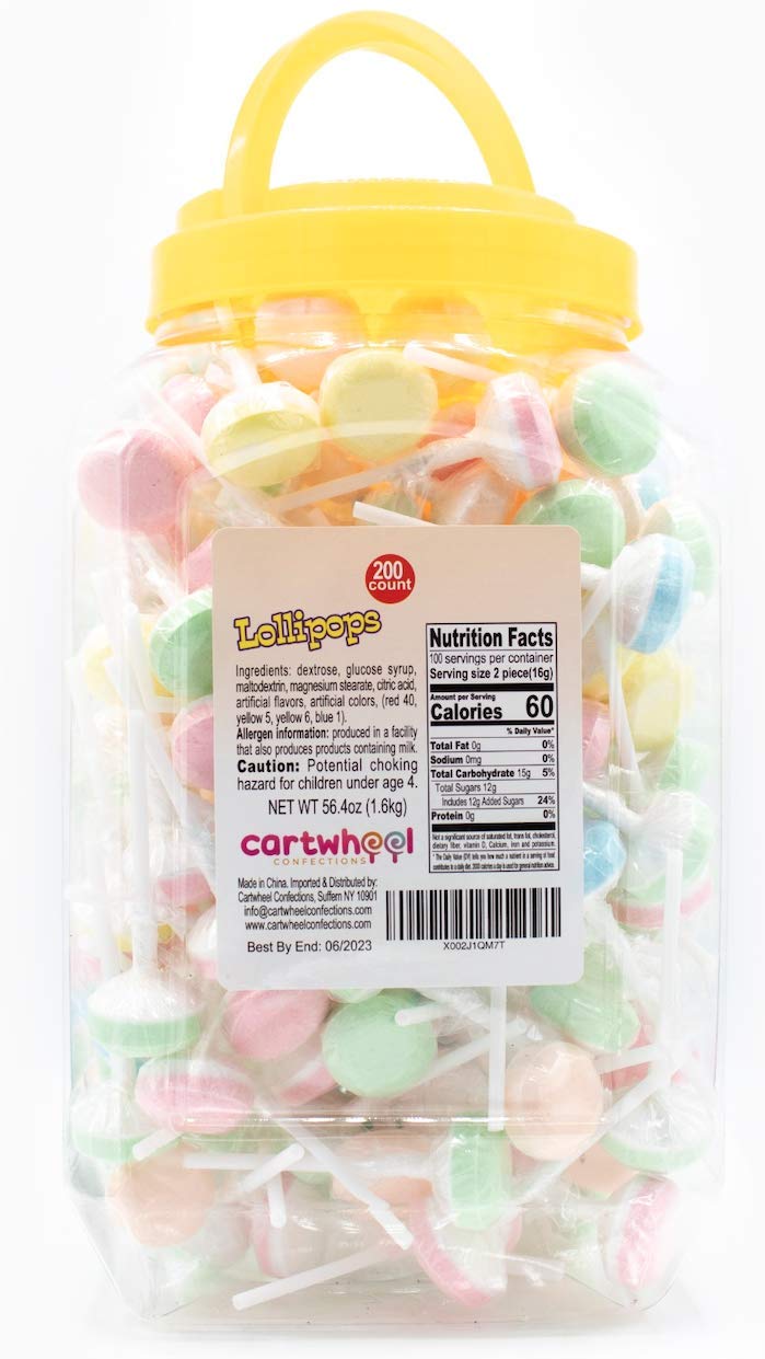 Cartwheel Confections 200 Double Lollies Individually Wrapped Bulk