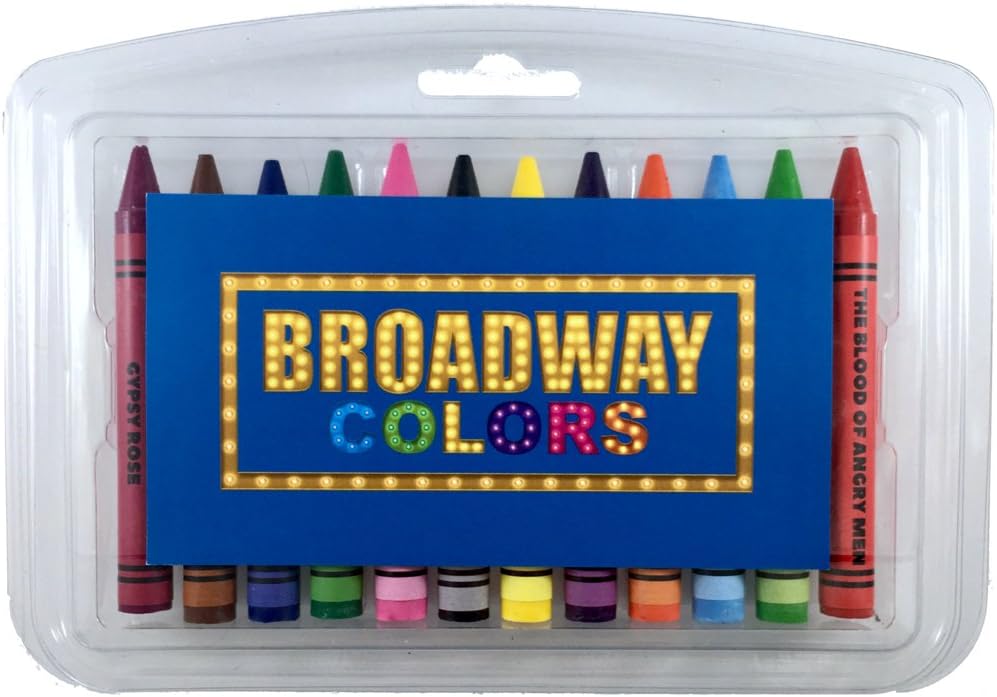 Broadway Colors Crayon Set - 12 Broadway Show Themed Colors in A Clear Case
