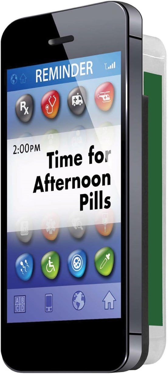 Medcenter HSA/FSA Weekly Multidose Medication Organizer that Attaches to Your Cell Phone Case. Pill Box for Smartphone By MedCenter