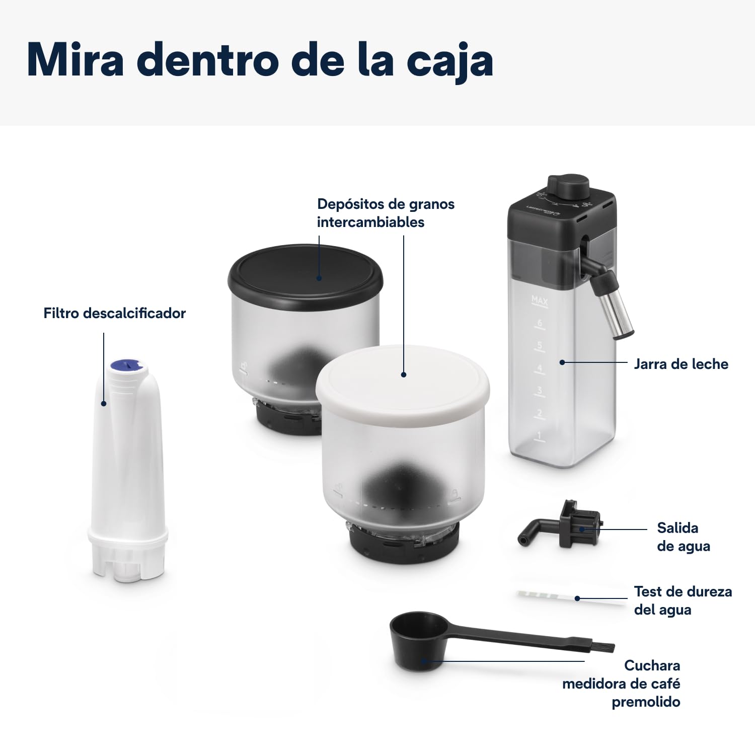 De’Longhi Rivelia – Cafetera Superautomática, LatteCrema Jarra de leche automática, 16 Bebidas One-Touch, Pantalla Táctil, Depósitos de Granos de Café Intercambiables, Blanco (EXAM440.55.W) — view 12