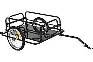 Aosom Wanderer Folding Bicycle Cargo Storage Cart Trailer