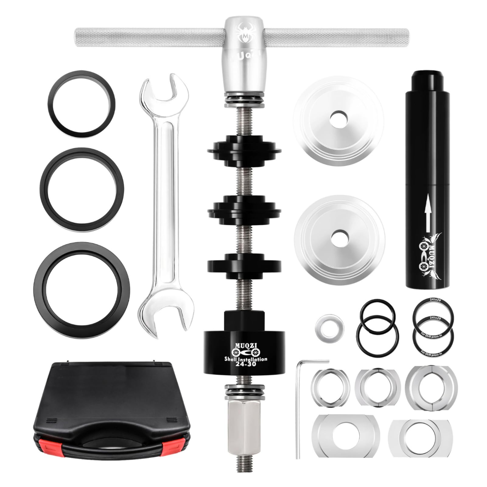 NEWFUN Kit Inferiore Bicicletta,Estrattore Movimento Centrale Bici, Kit per la Stampa del Cuscinetto della Bicicletta,per Il Montaggio e Lo Smontaggio del Movimento Centrale BB86/30/92/PF30