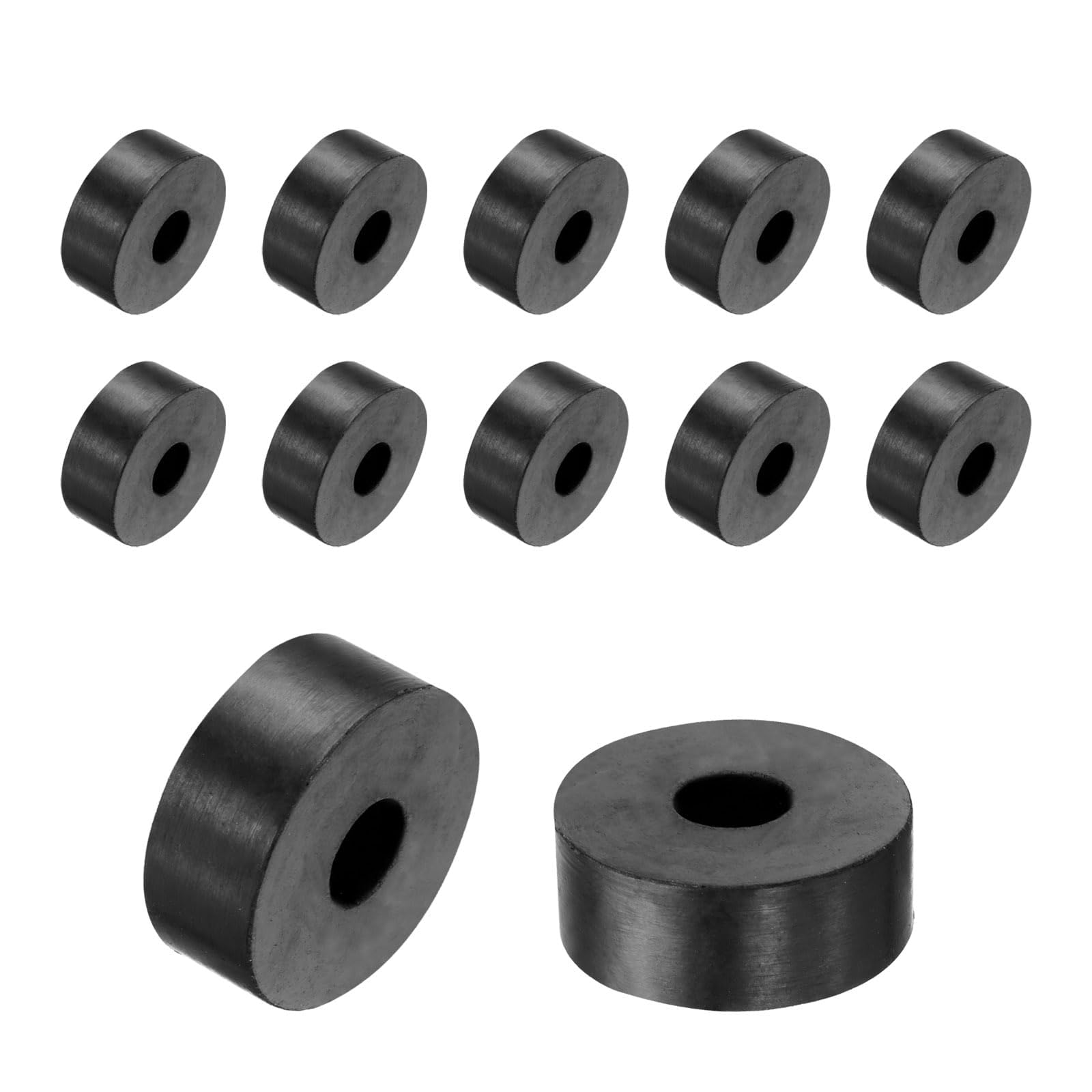 Unifizz 12PCS Rubber Spacers 25mm OD 8.5mm ID 10mm Height Round Anti Vibration Spacer Rubber Bushing Grommets Thick Rubber Washers for Home Car Accessories — image 1