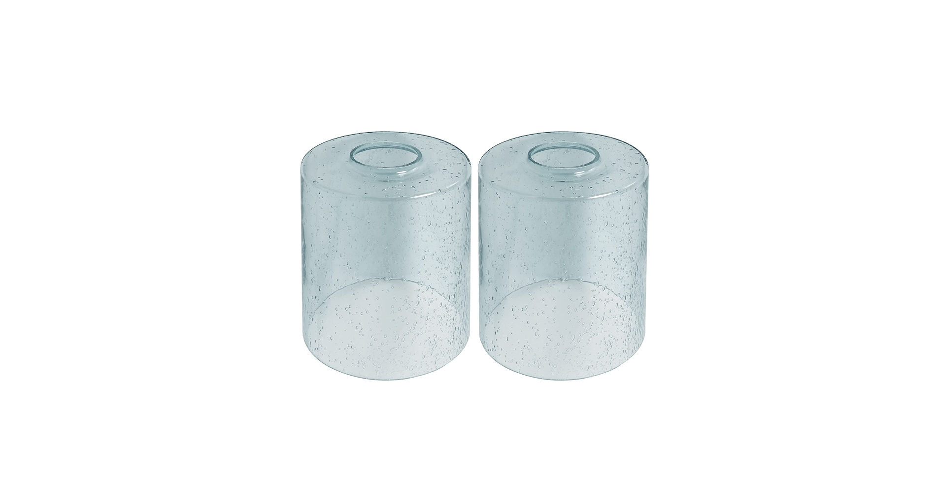 Anmire 2 Pack Blue Seeded Glass Lamp Shades, Cylinder Light