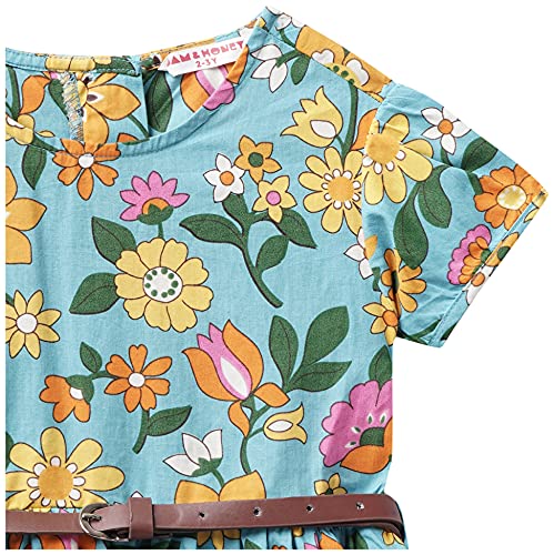 Image of Amazon Brand - Jam & Honey Cotton Girls' Dresses & Jumpsuits Knee-Length Dress (JHAW20GDRS990-7 Multicolor 3 2-3 Years