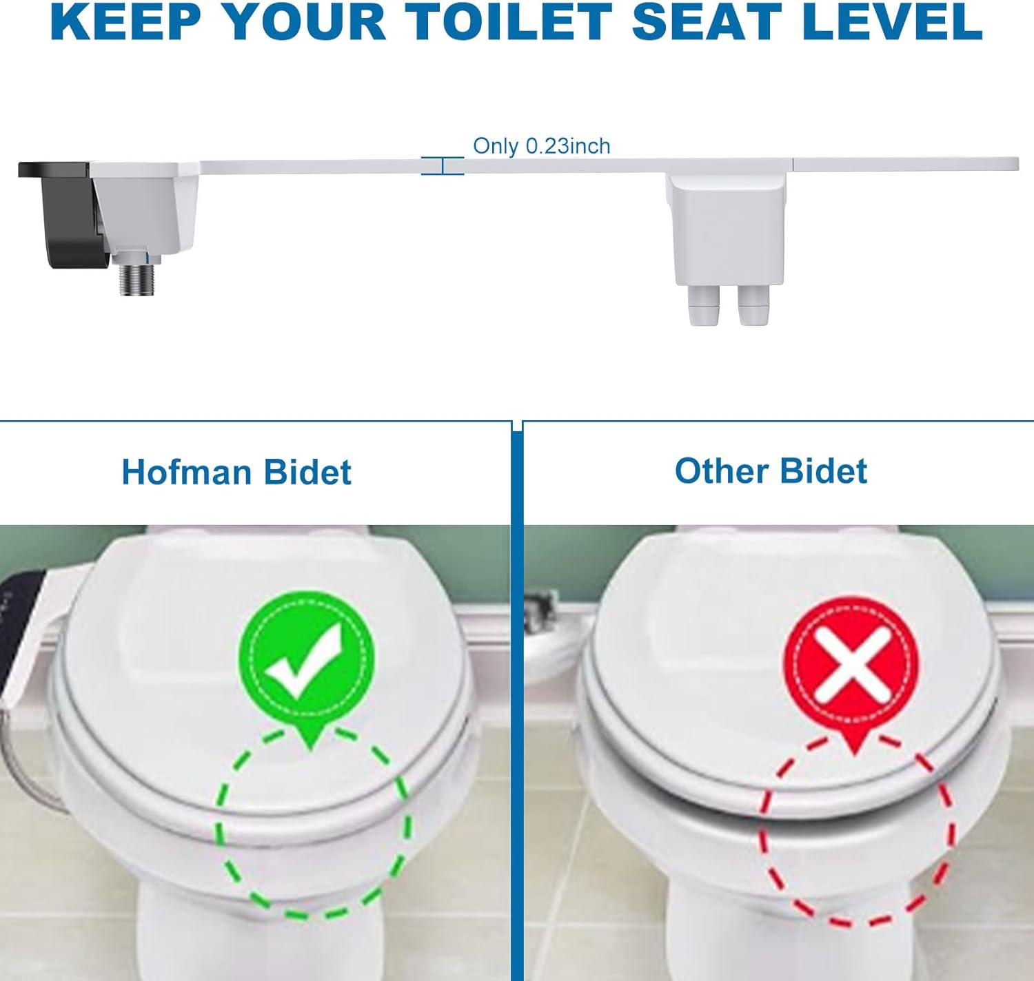Bidet Attachment for Toilet, Dual Nozzle Cold Water Bidet with Black Lever Control, Non-Electric Bidet Attachment for Comfortable Feminine and Rear Cleansing - Image 3