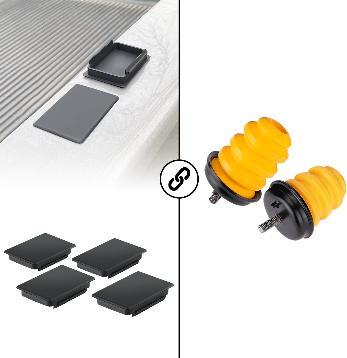 Stake Pocket Cover & Rear Axle Bumper Stops Replacement for