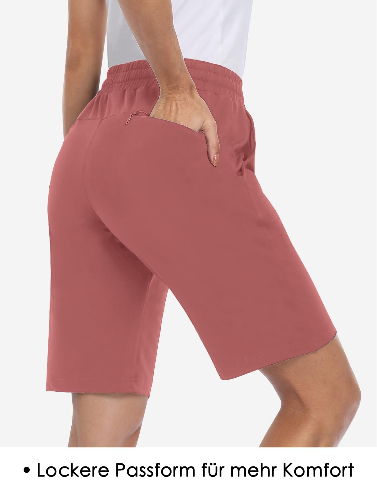 MOVE BEYOND Bermuda pour Femme avec 3 Poches Cordon Shorts de Survêtement Yoga D'entraînement Lounge