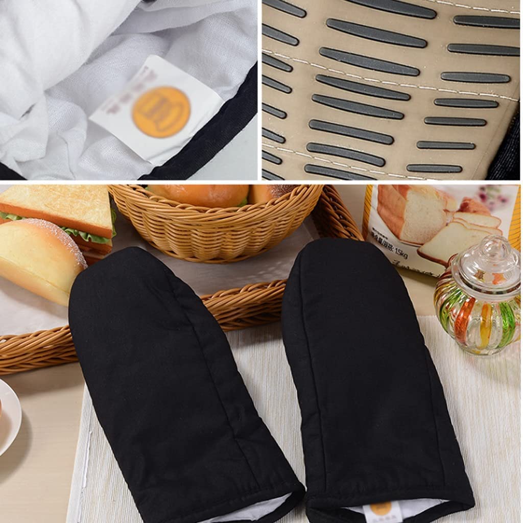 Manoplas Horno, Guantes De Silicona Y Algodón para Horno, Antideslizantes, Resistentes A Altas Temperaturas, para Cocinar Barbacoas, Hornear, Asar, Microondas, 2 Uds Cocinar Barbacoa