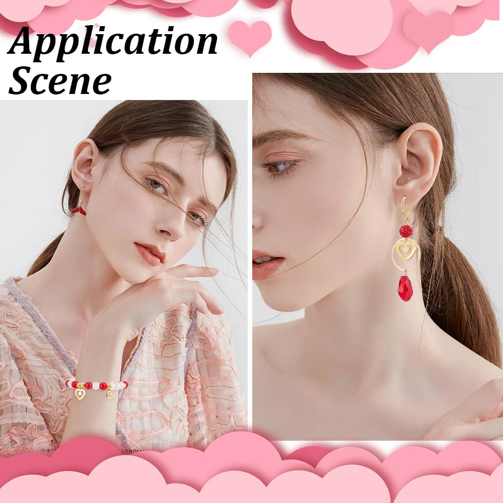 Beebeecraft 1 Boîte De 6 Pendentifs Cœur Sacré Rouge En Vrac En Laiton