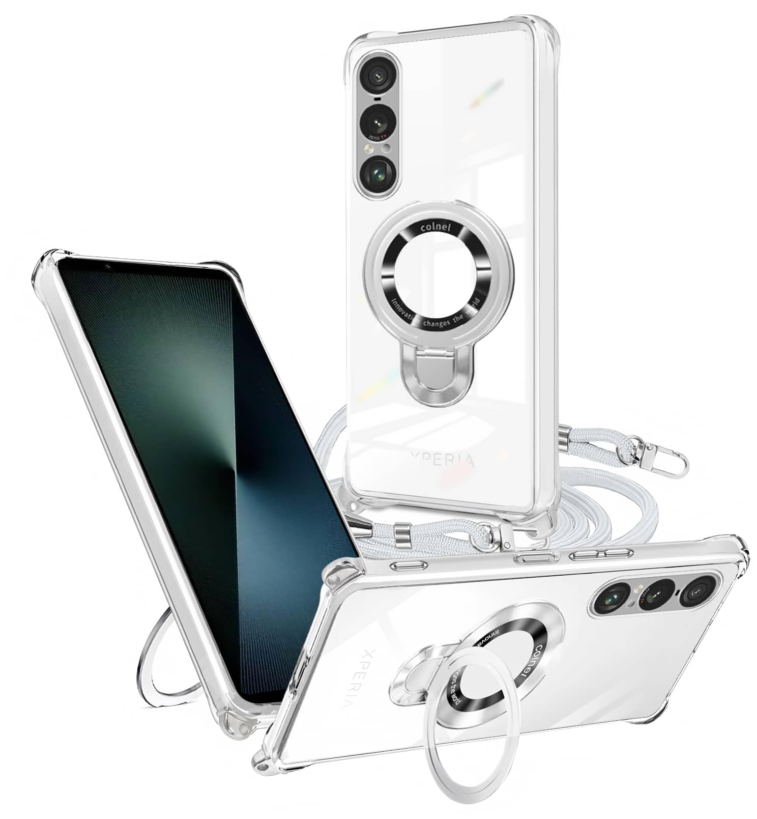 Amazon.co.jp: weiaoluo Xperia 1 VII ケース クリア リング付き