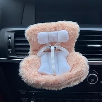 Accessories for Labubu Dolls，Safety seat，Car Plush Doll Sofa, Car Decoration Sofa, Display Dolls，Protect Dolls，Suitable for Labubu or 17-cm Plush Dolls（no Dolls） (Light Brown)