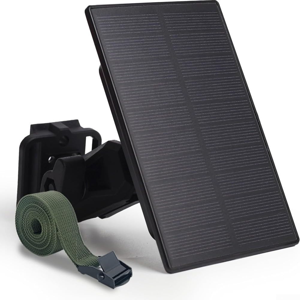 Pannello solare per fotocamere,Compatibile con doppia interfaccia 12V/1A 6V/2A,Batteria integrata da 5000 mAh IP66
