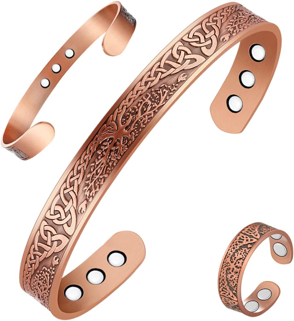 Vicmag Copper Magnetic Bracelet for Women Ultra Strength Magnets Adjustable with Removal Tool and Gift Box