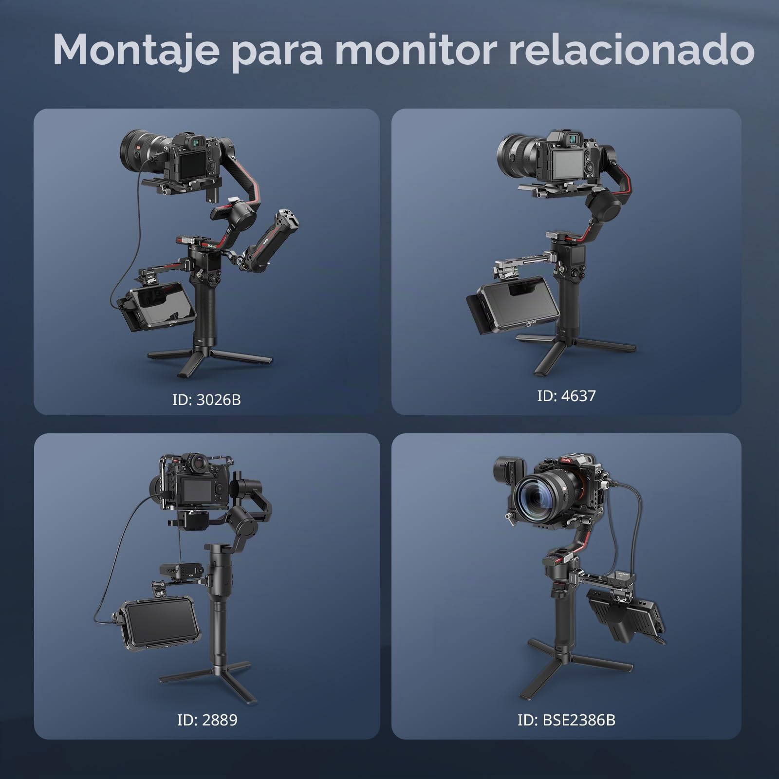 SMALLRIG Soporte ajustable para monitor de cámara con liberación rápida OTAN y protección antitorsión para DJI RS 2/RSC 2/RS 3/RS 3 Pro/RS 3 Mini/RS 4 Mini – 5337