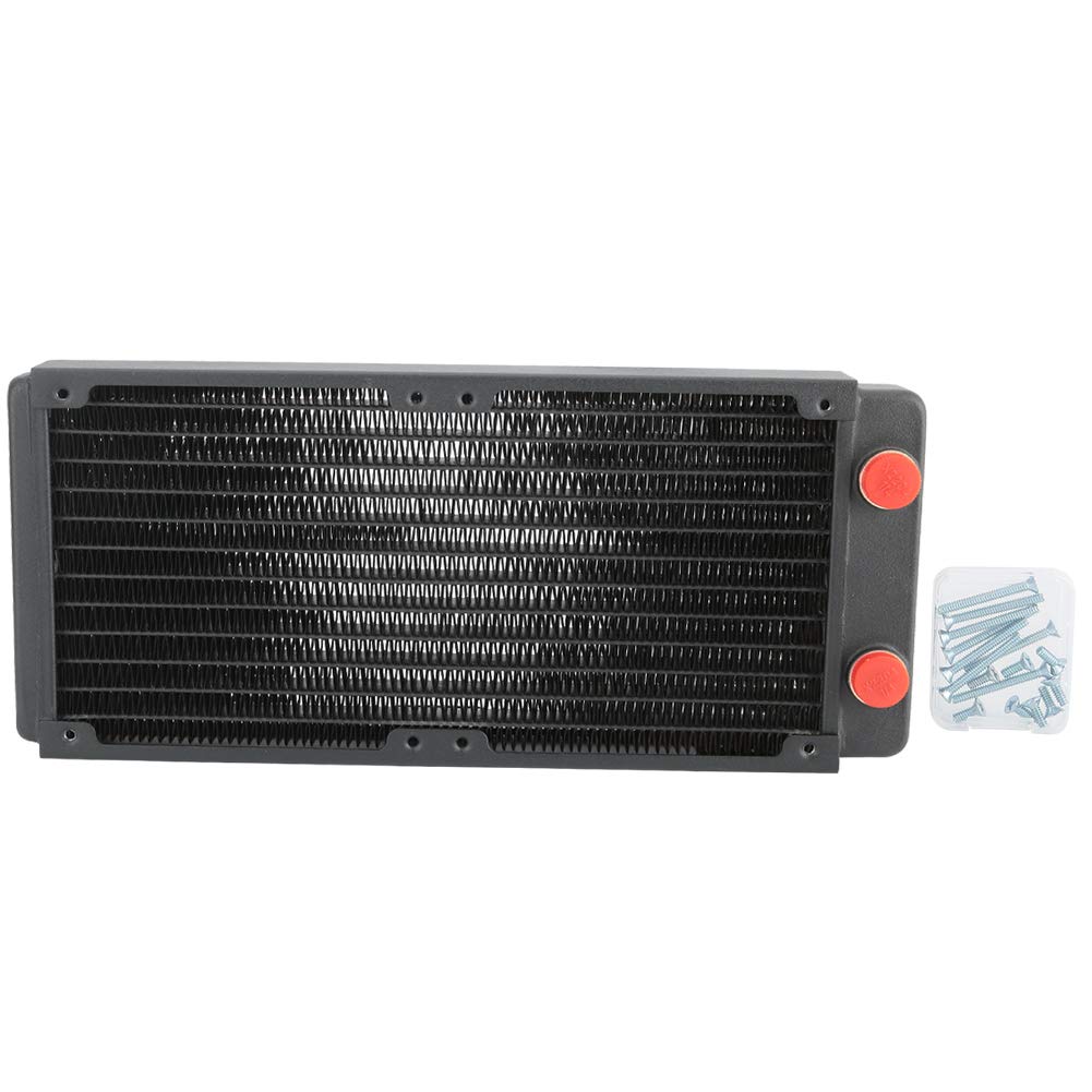 Radiatore in Rame per Raffreddamento Ad Acqua con Filettatura G1/4 per Computer con 12 per Un'efficiente Dissipazione del Calore per PC da Gioco, Design Durevole in Ottone e Acciaio
