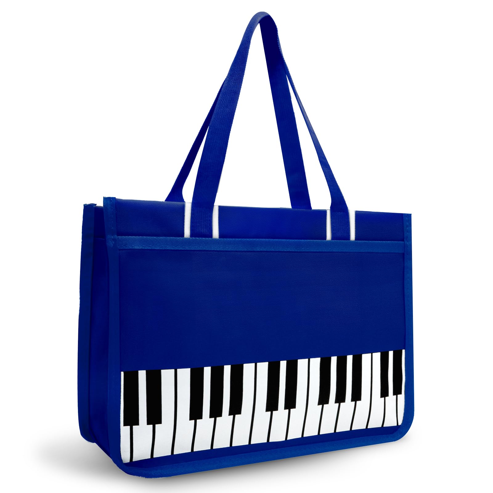 BestSounds Piano Bag, Zipper Waterproof Music Book Tote Bag Piano Accessories for Women Gifts for Musicians (Dark Blue)