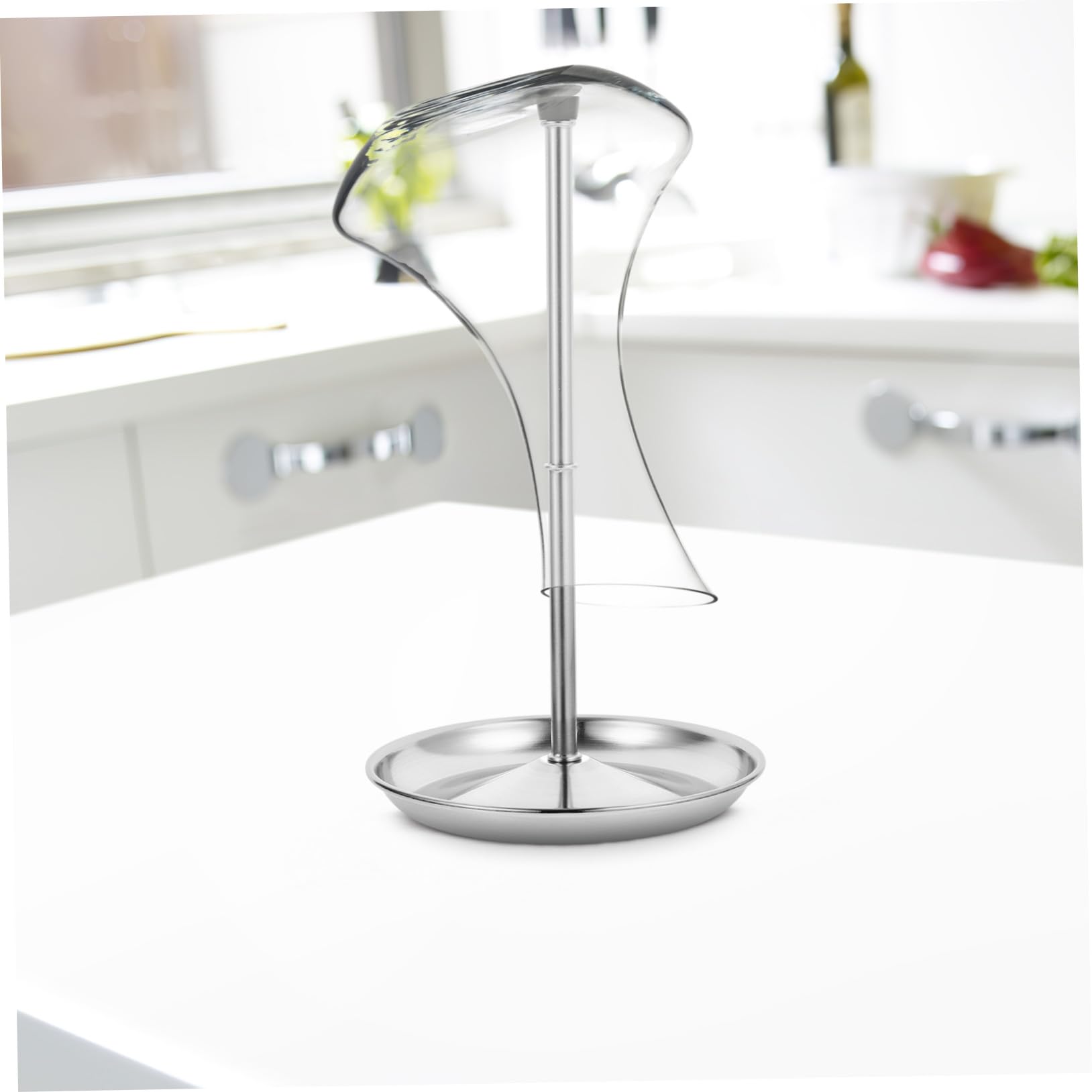 Supporto in Acciaio Inossidabile per Essiccazione Decanter Vino Vassoio Goccia Antisgocciolamento, Design Semplice e Pratico per Casa e Cucina