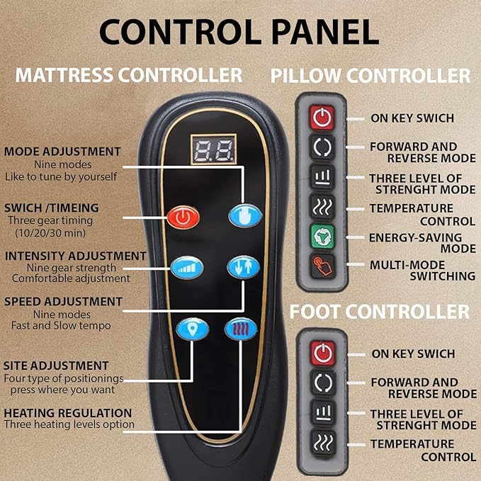 SUNMORY Electric Massager Machine for Pain Relief, Full Body Heating Vibration Massage Pad with Foldable & Movable Neck Massage Pillow, 9 Vibrating & 3 Heating Mode, Neck, Leg, Shoulder Back Massager SUNMORY Electric Massager Machine for Pain Relief, Full Body Heating Vibration Massage Pad with Foldable & Movable Neck Massage Pillow, 9 Vibrating & 3 Heating Mode, Neck, Leg, Shoulder Back Massager