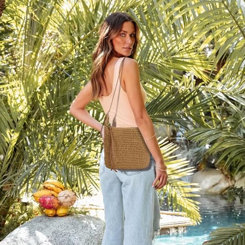 Bolso Redondo Tejido de Ratán para Mujer miniatura 2