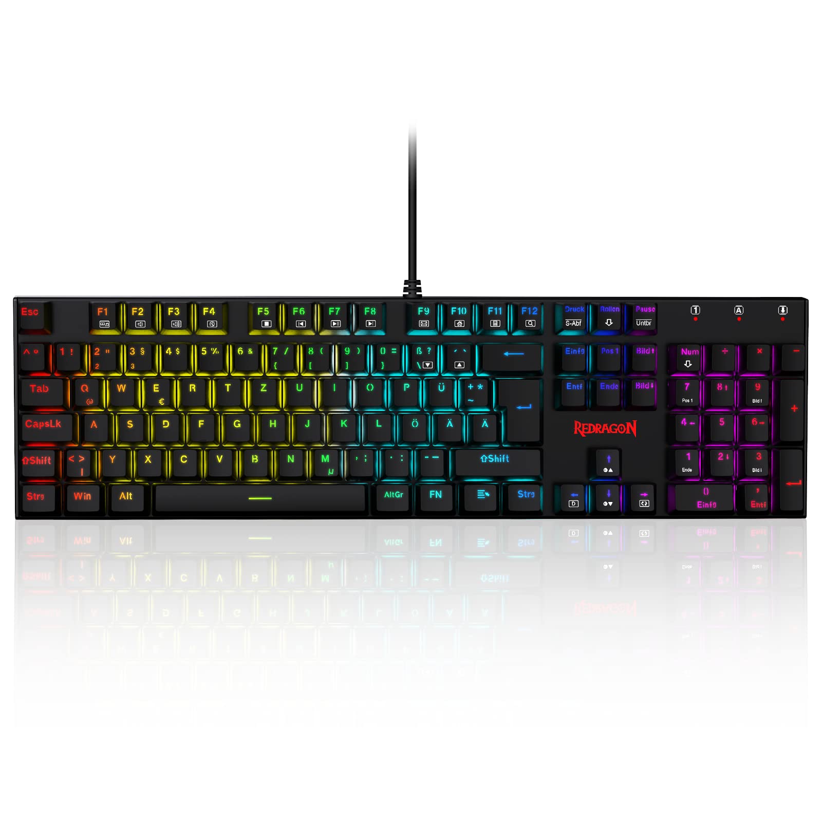 Red Gradient Keyboard Buy Redragon Mechanical Keyboard with Red Switches, Fully Programmable ...