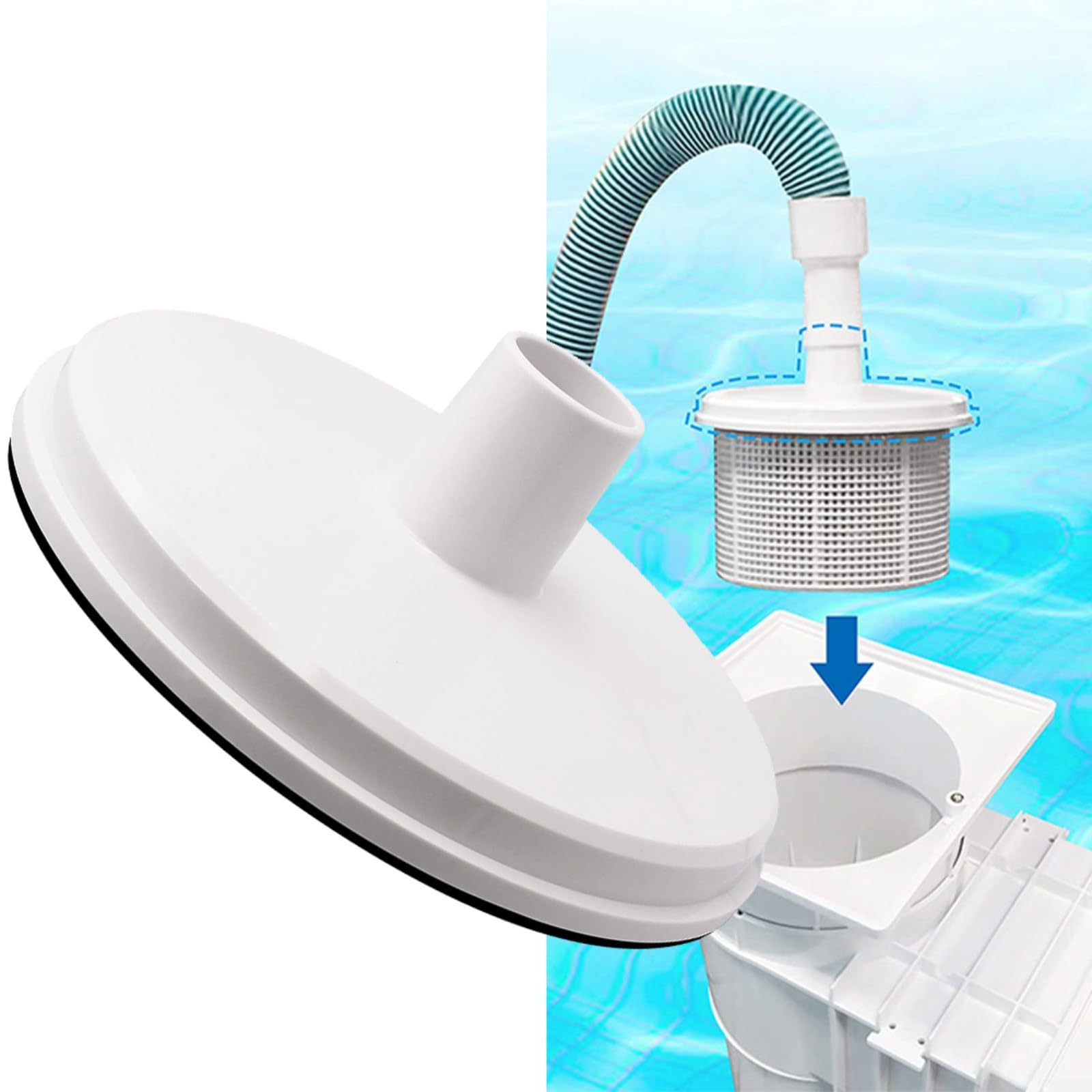 TOPINCN Piastra Sottovuoto Per Skimmer Piscina In Plastica - Filtra Detriti E Foglie, Diametro 20,3 Cm - Accessorio Per Piscina, Spa - 2