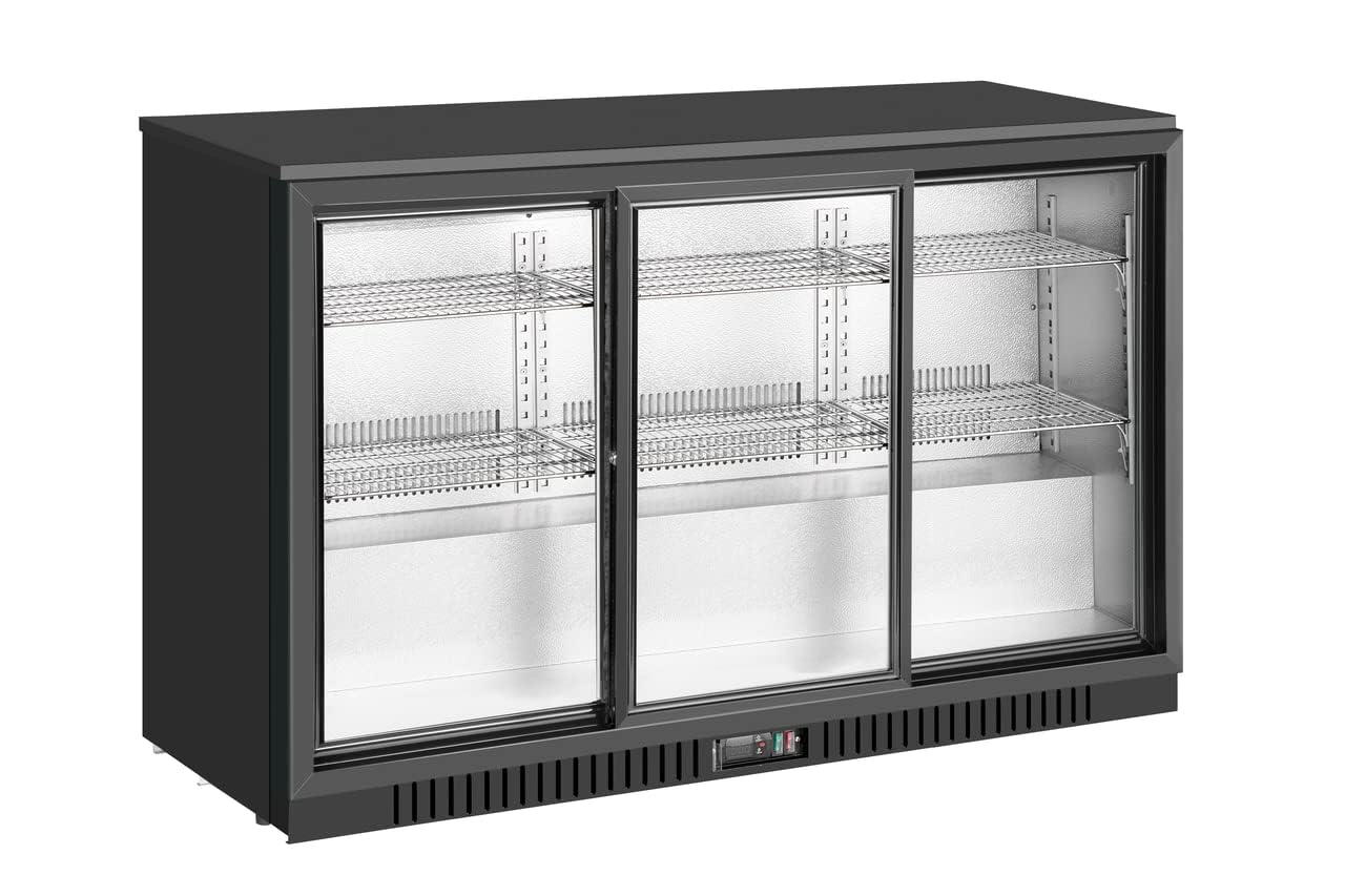 METRO Professional Frigo Vetrina per Bevande con Porta in Vetro, 308 L, alluminio/vetro, Refrigerazione Ventilata, con Serratura e Chiave