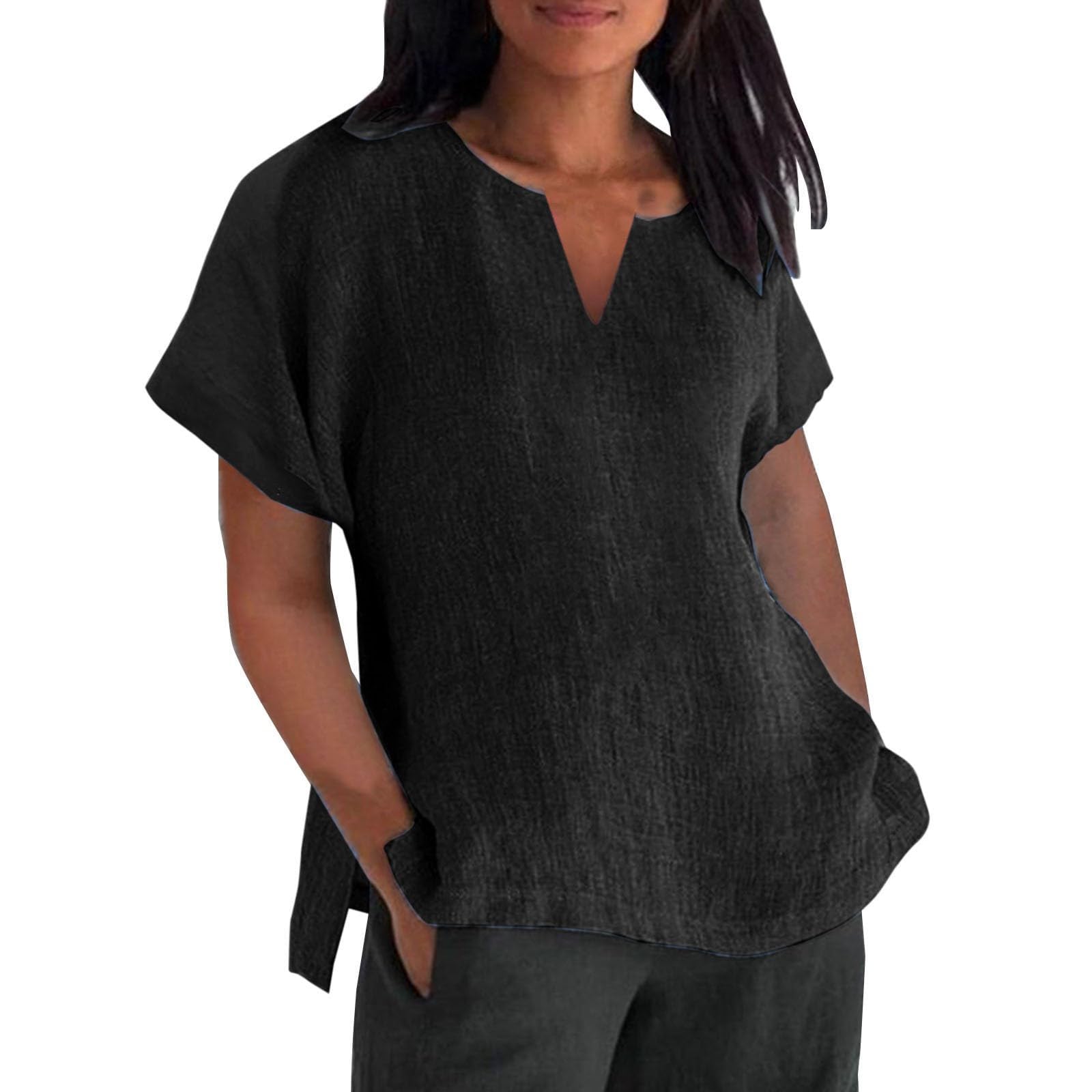 Summer Tops for Women UK Cheesecloth Top 70s Style Cotton Tunic Tank Top for Women UK Womens Summer Linen Top Ladies Tops, Size 8-18