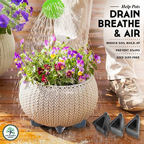 The Garden Gecko Pot feet for outdoor plant pots and flowers SOLID EPDM RUBBER pot risers with a custom non-slip surface grip - Image 3