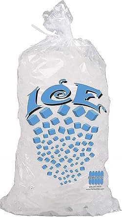 EUHOMY Nugget Ice Maker Countertop with Handle, Ready in 6 Mins, 34lbs/24H, Removable Top Cover & Perfect Stix Icebag 10lb- 25 Count Ice Bag with Twist Tie Enclosure, 10 lbs (Pack of 25)