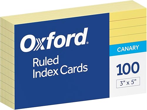 Miniatura 8 de Oxford Tarjetas de índice de color a rayas, 3 x 5 pulgadas, canario, 100 por paquete (7321 latas) (paquete de 2)