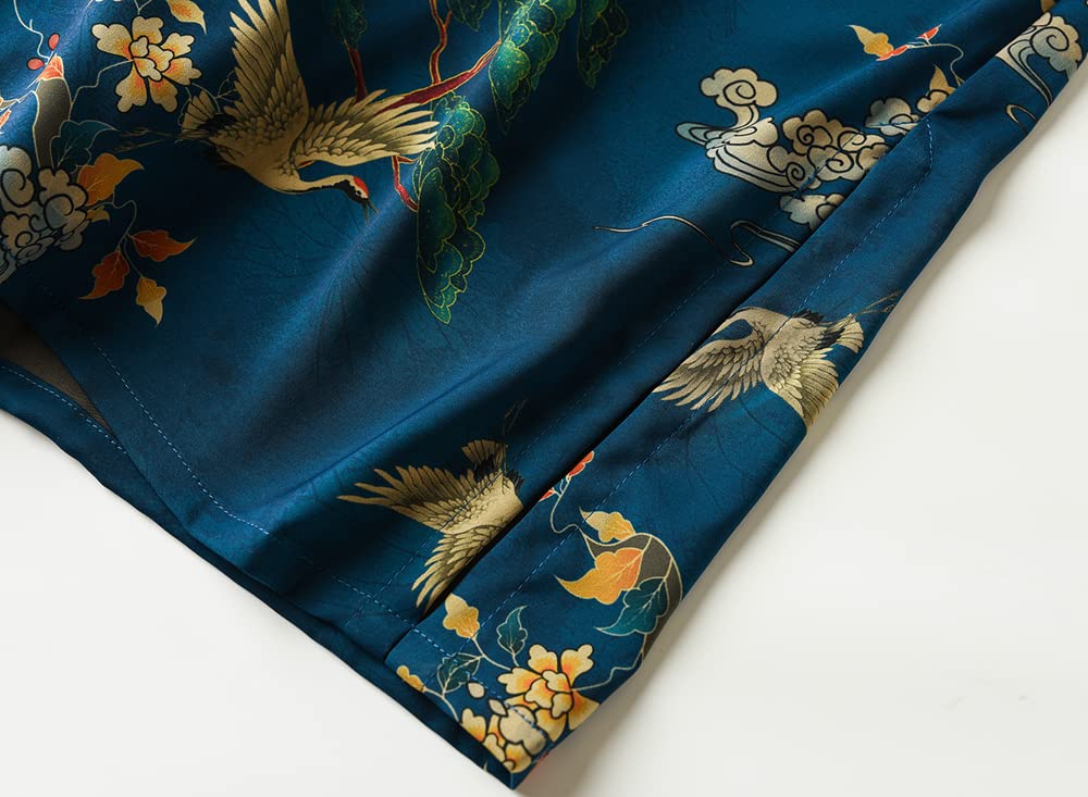 Damen Kimono Robe Lang Bademantel Nachthemd für Frauen