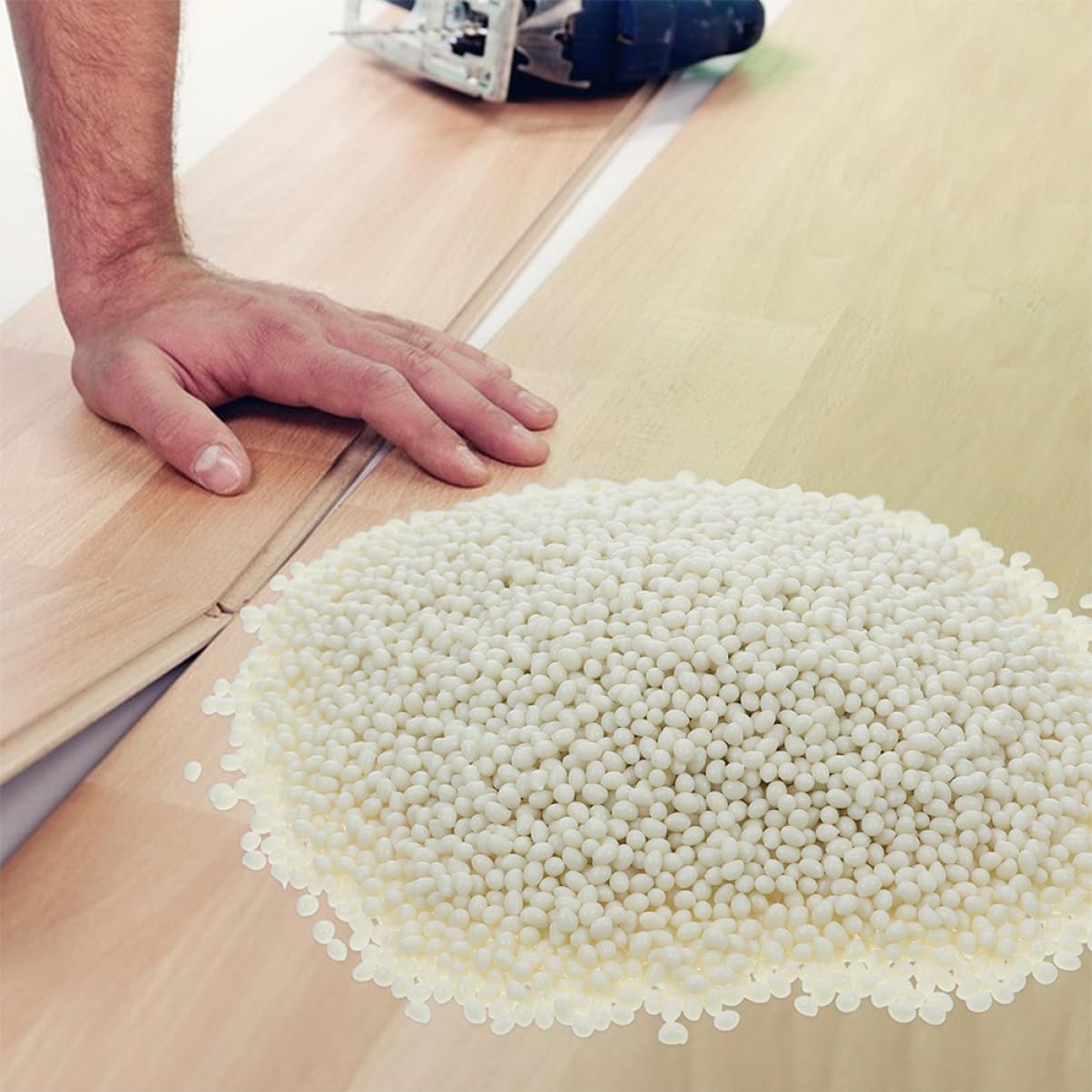 Granuli di Colla a Caldo 1kg Bianco per Bordatura Mobili | Pvc, 1 Confezione, per Finestre e Armadi, per Fai da Te e Lavori di Rifinitura